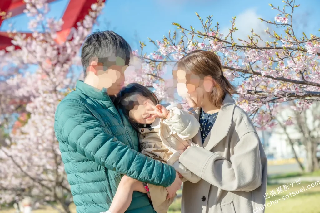 桜・入園記念に出張撮影で家族フォト