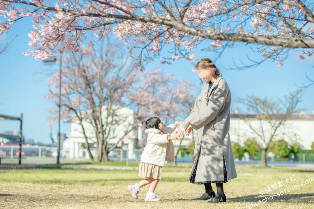 桜・入園記念に出張撮影で家族フォト